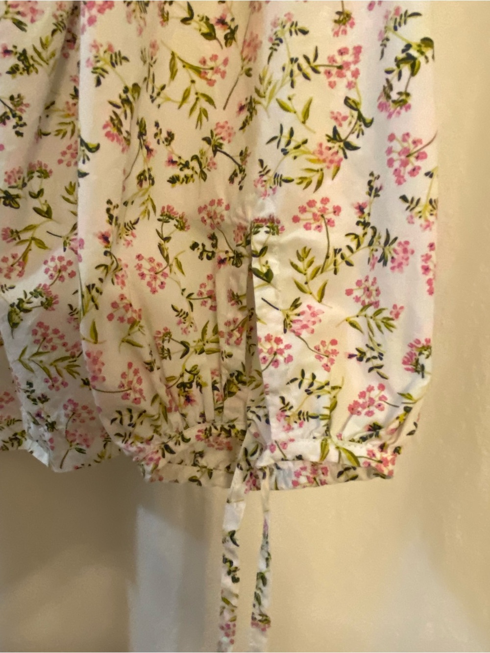 J Crew Button Down Peasant style Top. Flat Collar w/Tie at Top. Size XL. Cotton - Picture 5 of 11